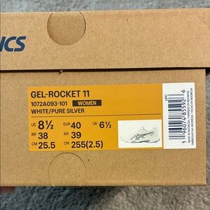 ASICS Gel-Rocket 11 Women's Shoes - White and Pure Silver